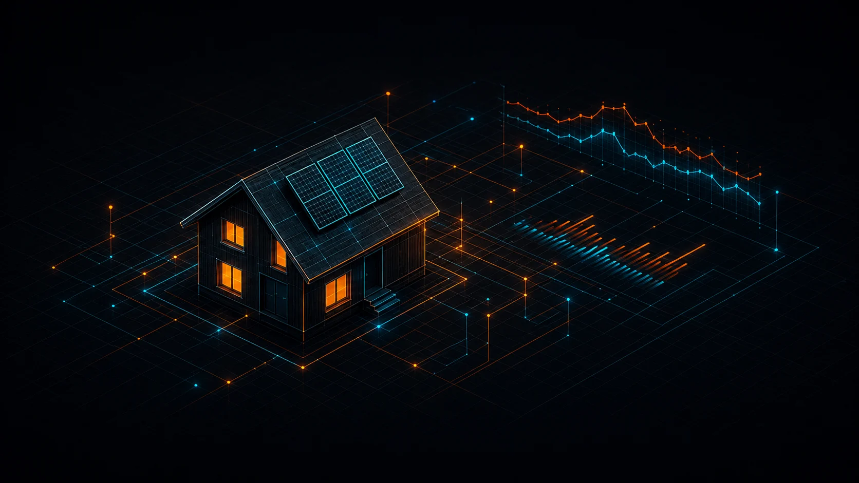 Technical illustration of home energy analysis